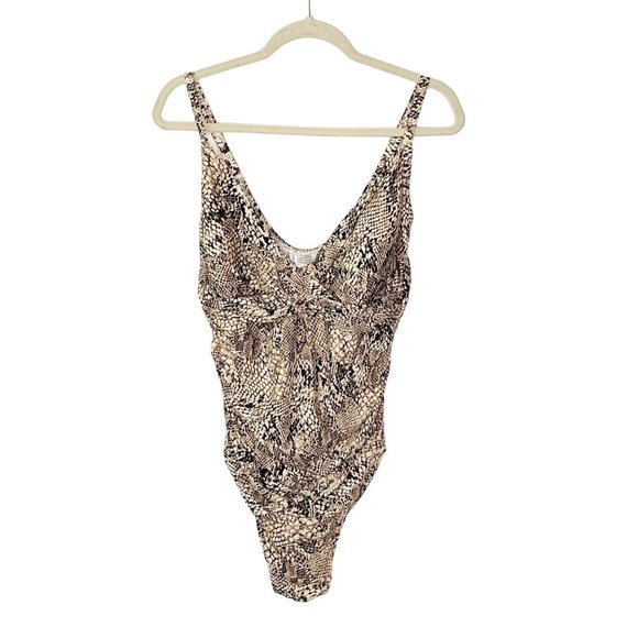Calvin Klein Other - Calvin Klein Snake Print One Piece Bathing Suit Size 16 Brown Swim Suit M32